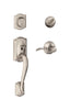 Schlage Camelot / Accent Satin Nickel Single Cylinder Handleset and Knob Right or Left Handed