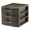 Sterilite 23436P04 13-5/8 X 11 X 10 Medium Espresso Weave 3 Drawer Countertop Storage (Pack of 4)