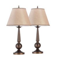 Globe Electric 27 in. Beige/Bronze Table Lamp