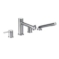 Chrome two-handle diverter roman tub faucet includes hand shower