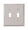 Amerelle Georgian Satin Nickel 2 gang Die-Cast Metal Toggle Wall Plate 1 pk