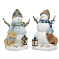 Decoris Multicolored Snowman with Little Animals Figurine 9.5 in. (Pack of 4)