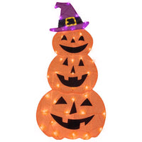 Gemmy Flat-Tastics Orange 50 ct 48 in. LED Jack-O-Lantern Yard Decor