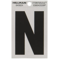 Hillman 3 in. Reflective Black Mylar Self-Adhesive Letter No 1 pc (Pack of 6)