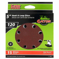 Gator 5 in. Aluminum Oxide Hook and Loop Sanding Disc 220 Grit Extra Fine 15 pk