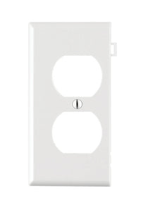 Leviton White 1 gang Thermoplastic Nylon Duplex Sectional End Wall Plate 1 pk