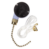 Jandorf 6 amps Single Pole Pull Chain Appliance Switch Brass 1 pk