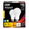 Feit Enhance A19 E26 (Medium) LED Bulb Bright White 100 Watt Equivalence 2 pk