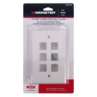 Monster Just Hook It Up White 6 gang Plastic Keystone Wall Plate 1 pk