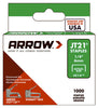 Arrow JT21 7/16 in. W X 1/4 in. L Flat Crown Fine Wire Staples 1000 pk