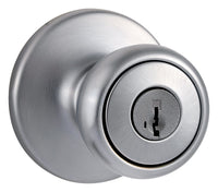 Kwikset SmartKey Tylo Satin Chrome Entry Knobs 1-3/4 in.