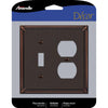 Amerelle Imperial Bead Aged Bronze 2 gang Die-Cast Metal Toggle Wall Plate 1 pk