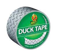 Duck Silver Diamond Plate Duct Tape 10 L yd. x 1.88 W in. for Indoor/Outdoor Craft and DIY Projects