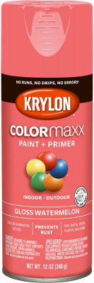 Krylon ColorMaxx Gloss Watermelon Paint+Primer Spray Paint 12 oz