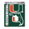 University of Miami 3 Piece Decal Sticker Set