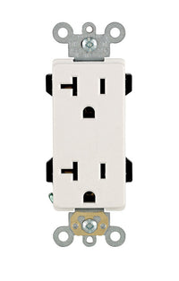 Leviton Decora Plus White Nylon 20A 125V 14 to 10 ga. Duplex Outlet 3.81 H x 1.71 W x 1.41 D in.