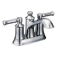 Chrome two-handle high arc bathroom faucet