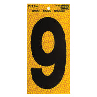 Hy-Ko 5 in. Reflective Black Vinyl Self-Adhesive Number 9 1 pc.