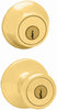 Kwikset Tylo Polished Brass Entry Lock and Double Cylinder Deadbolt 1-3/4 in.