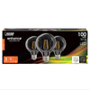 Feit G25 E26 (Medium) Filament LED Bulb Soft White 100 Watt Equivalence 3 pk