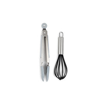 Core Home Silver Silicone/Stainless Steel Whisk Tong Set