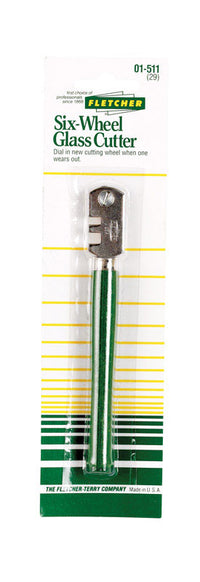 Fletcher Six-Wheel Green Fixed Blade Turret Glass Cutter 4 L in.