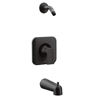 Matte black Posi-Temp(R) tub/shower