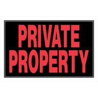 Hillman English Black Private Property Sign 8 in. H X 12 in. W (Pack of 6)