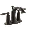 Kohler Linwood Oil Rubbed Bronze 1.5 GPM 2-Handle Lavatory Faucet 4 in.