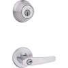 Kwikset Delta Satin Chrome Entry Lever and Deadbolt Set 1-3/4 in.