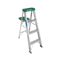 Werner 4 ft. H Aluminum Step Ladder Type II 225 lb. capacity