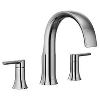 Chrome two-handle high arc roman tub faucet