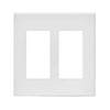 Leviton Decora Plus White 2 gang Polycarbonate Decorator Screwless Wall Plate 1 pk