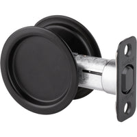 334x514 Round Pocket Door Lock Passage - Matte Black