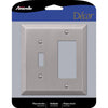 Amerelle Century Brushed Nickel 2 gang Stamped Steel Toggle Wall Plate 1 pk