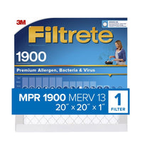 Filtrete 20 in. W X 20 in. H X 1 in. D Fiberglass 13 MERV Pleated Allergen Air Filter 1 pk (Pack of 4)