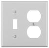 Leviton Gray 2 gang Thermoset Plastic Duplex/Toggle Wall Plate 1 pk