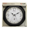 Taylor Decorative Clock/Thermometer Plastic Black 14 in. (Pack of 2)