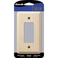 Amerelle Contemporary Unfinished Beige 1 gang Wood Rocker Wall Plate 1 pk