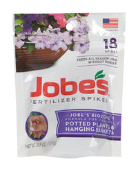 Jobes 6105 Potted Plant & Hanging Basket Fertilizer Spikes 6-18-6