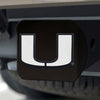 University of Miami Black Metal Hitch Cover