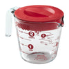 Pyrex 2 Glass/Plastic Clear/Red Measuring Cup (Pack of 6)