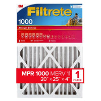 Filtrete 20 in. W X 25 in. H X 4 in. D Pleated Pleated Allergen Air Filter (Pack of 4)