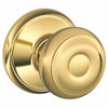 Schlage Georgian Bright Brass Passage Lockset 1-3/4 in.