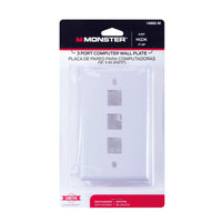 Monster Just Hook It Up White 3 gang Plastic Keystone Wall Plate 1 pk