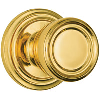 Brinks Push Pull Rotate Barrett Polished Brass Passage Knob KW1 1.75 in.