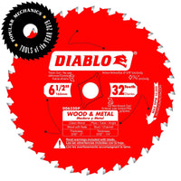 Diablo 6-1/2 in. Dia. x 5/8 in. Carbide Wood and Metal Saw Blade 32 teeth .(Pack of 5)