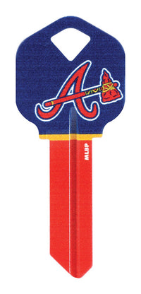 Hillman MLB Atlanta Braves House/Office Key Blank 66 KW1 Single  For Kwikset Locks (Pack of 6).