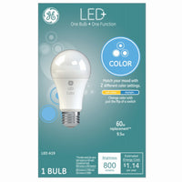 GE Lighting LED+ A19 E26 (Medium) LED Smart Bulb Soft White/Daylight 65 Watt Equivalence 1 pk