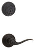 Kwikset SmartKey Tustin Venetian Bronze Entry Lever and Deadbolt Set KW1 1-3/4 in.